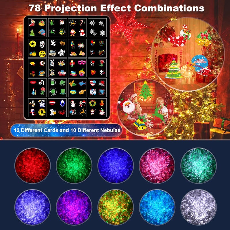 Fussion 4-Large Pattern Halloween Christmas Projector Lights Outdoor, 29 Effects Holiday Projector Light Outdoor 2 in 1 with Remote, Christmas Decorations Lighting for Outside Home Party House Decor - Image 3